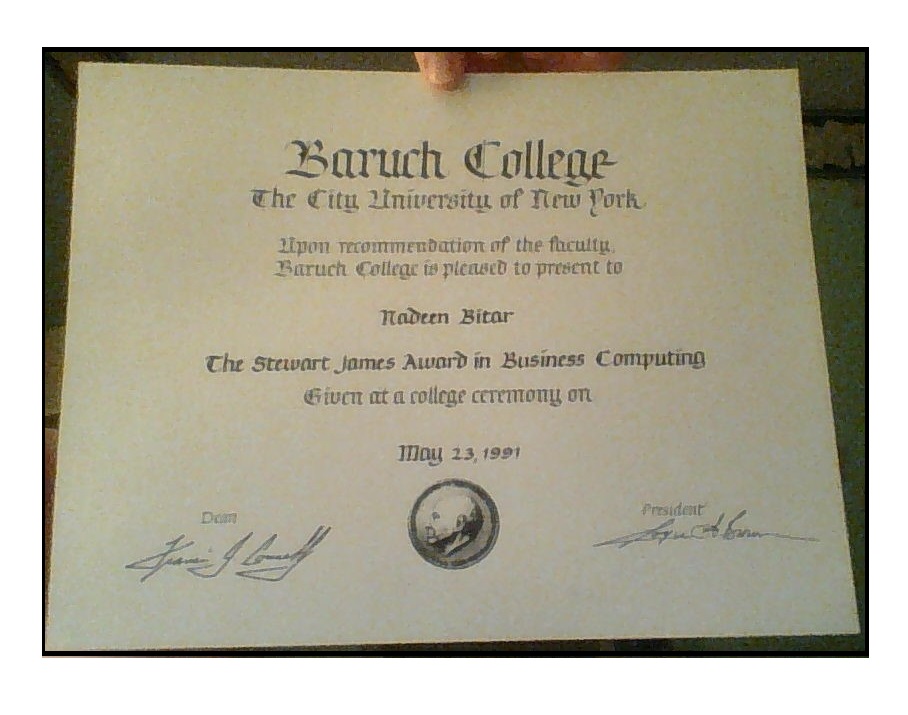 cuny baruch award